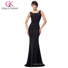 Grace Karin Sexy Occident Womens Slim Fit Sleeveless Backless Floor-Length Long Black Dress Casual Dress CL008941-1